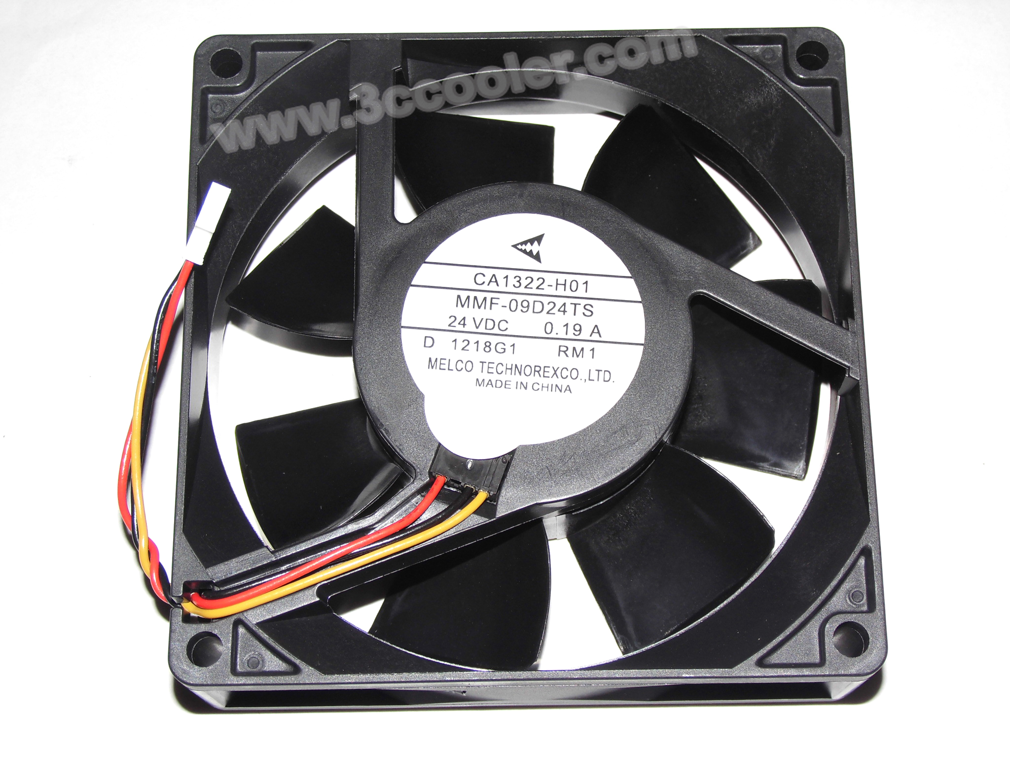 Melco 9CM CA1322-H01 MMF-09D24TS RM1 24V 0.2A 3 Wires Cooler Fan